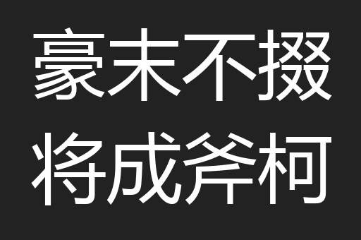 豪末不掇将成斧柯