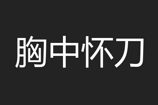 胸中怀刀