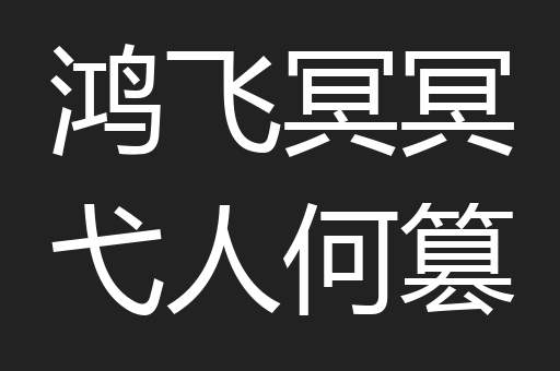 鸿飞冥冥弋人何篡